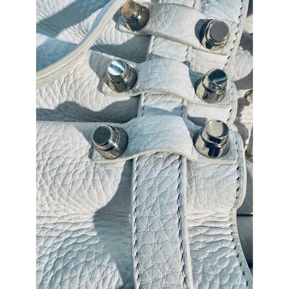 Alexander Wang Authentic Large Rocco White Leather Studded Bucket Bag - Picture 11 of 12